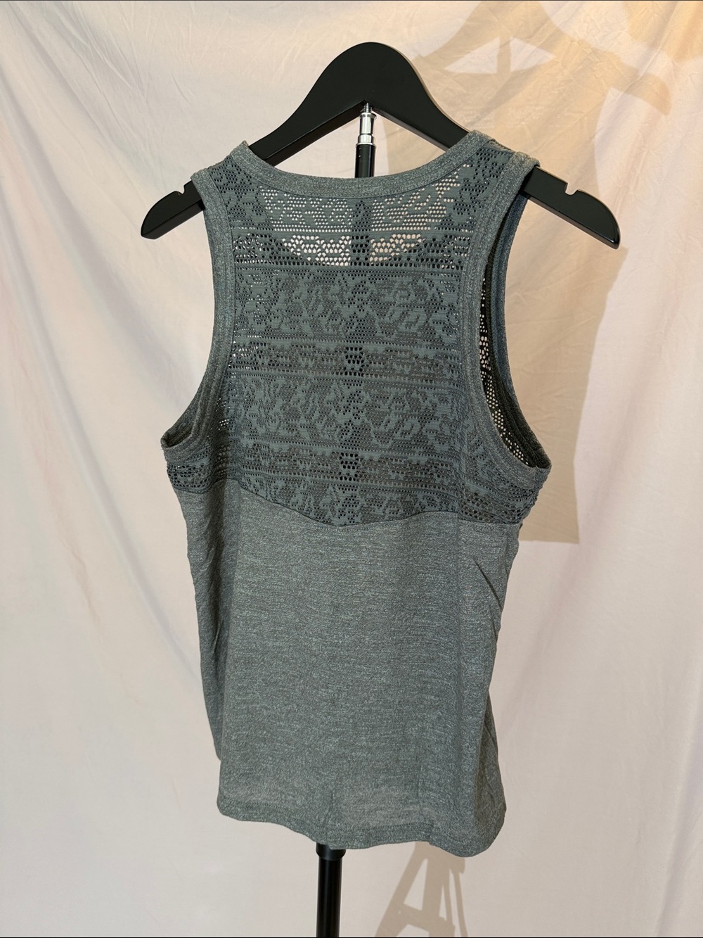 Bundle Black Sheer Ribbed Cutout Tank Top And Grey Breathable Tank - Picture 5 of 5